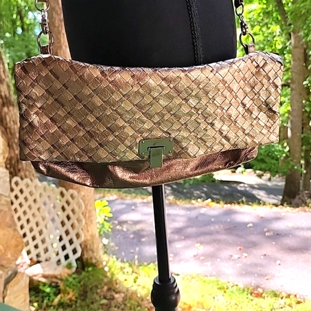 Authentic  ELLIOTT LUCCA  leather weave bag